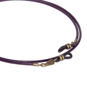 Cordón cuelga gafas estilo vintage cuero vegetal Purple Rain